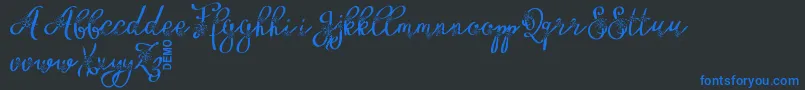 FloryficDemo Font – Blue Fonts on Black Background