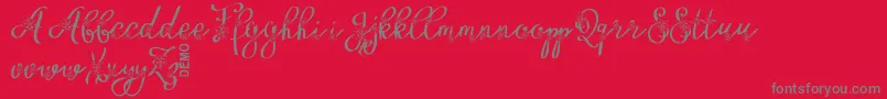 FloryficDemo-Schriftart – Graue Schriften auf rotem Hintergrund