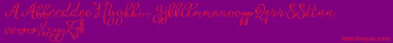 FloryficDemo Font – Red Fonts on Purple Background