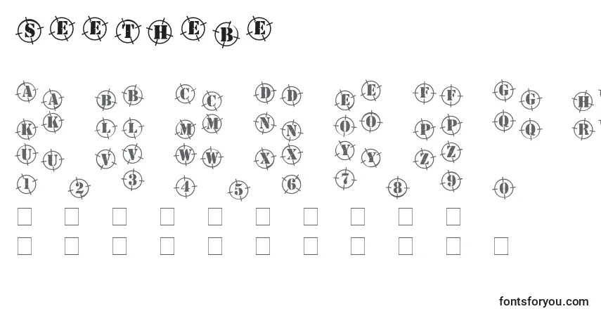 Czcionka Seethebe – alfabet, cyfry, specjalne znaki