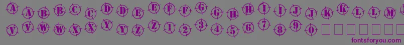 Seethebe-Schriftart – Violette Schriften auf grauem Hintergrund