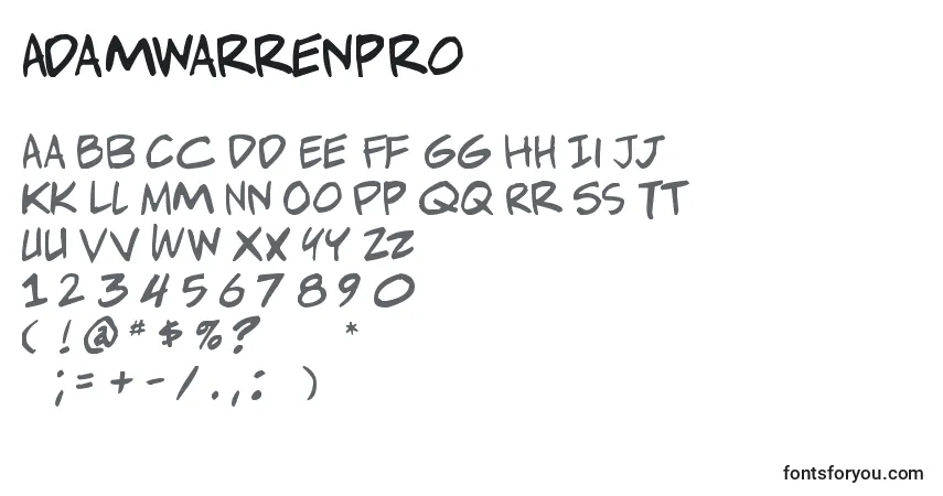 Шрифт Adamwarrenpro – алфавит, цифры, специальные символы