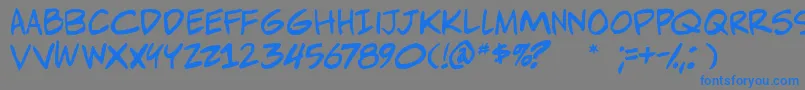 フォントAdamwarrenpro – 灰色の背景に青い文字