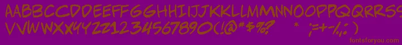 Adamwarrenpro-Schriftart – Braune Schriften auf violettem Hintergrund