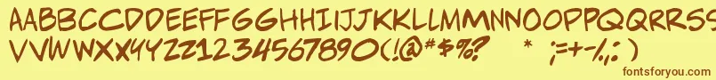 Adamwarrenpro Font – Brown Fonts on Yellow Background