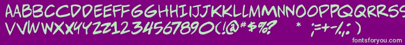 Adamwarrenpro Font – Green Fonts on Purple Background