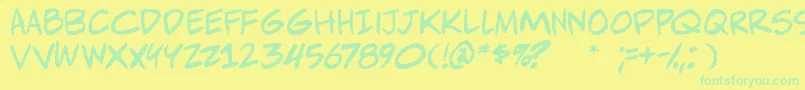 Adamwarrenpro Font – Green Fonts on Yellow Background