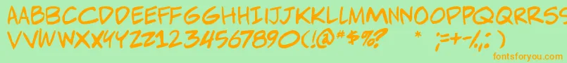 Adamwarrenpro Font – Orange Fonts on Green Background