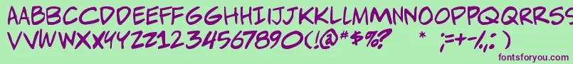 Adamwarrenpro Font – Purple Fonts on Green Background