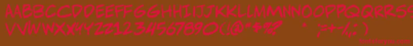 Adamwarrenpro Font – Red Fonts on Brown Background