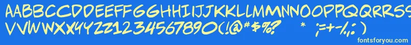 Adamwarrenpro Font – Yellow Fonts on Blue Background