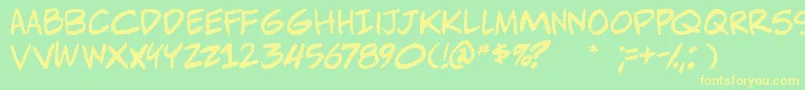 Adamwarrenpro Font – Yellow Fonts on Green Background