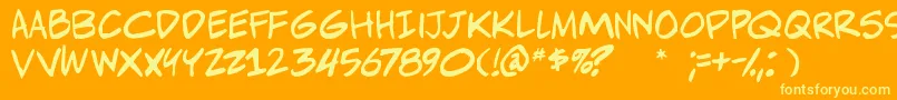 Adamwarrenpro Font – Yellow Fonts on Orange Background