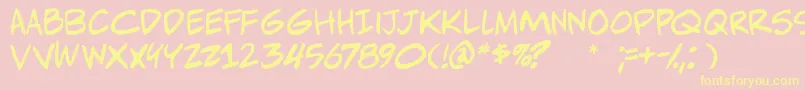 Adamwarrenpro Font – Yellow Fonts on Pink Background
