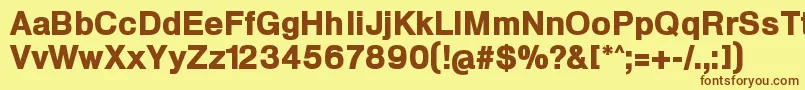 HeldustryftBlack-fontti – ruskeat fontit keltaisella taustalla