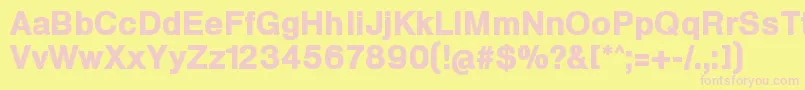 HeldustryftBlack Font – Pink Fonts on Yellow Background