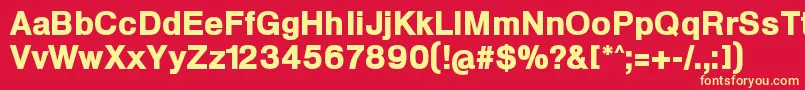 HeldustryftBlack Font – Yellow Fonts on Red Background