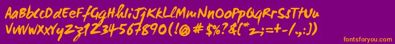 Wcmanonegraboldbta Font – Orange Fonts on Purple Background