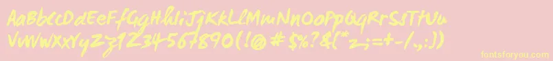 Wcmanonegraboldbta Font – Yellow Fonts on Pink Background