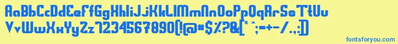 フォントSwedfrg – 青い文字が黄色の背景にあります。