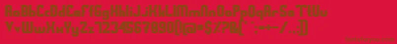 Swedfrg Font – Brown Fonts on Red Background