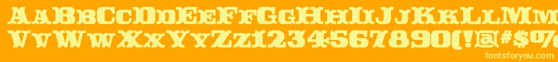 RutinDecor Font – Yellow Fonts on Orange Background