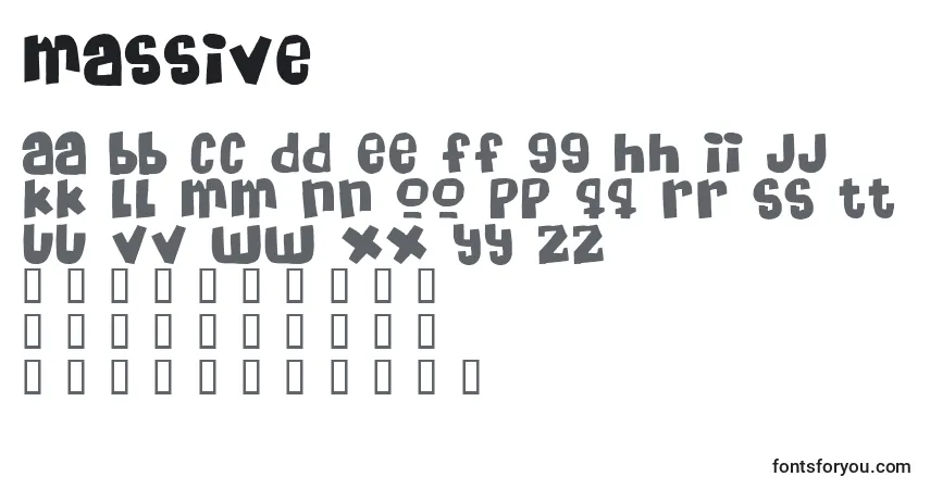 Schriftart Massive – Alphabet, Zahlen, spezielle Symbole