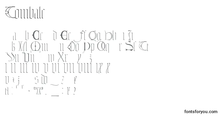 Schriftart Tombale – Alphabet, Zahlen, spezielle Symbole