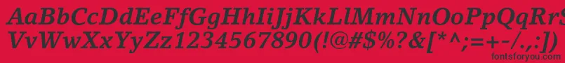 LinoletterstdBolditalic Font – Black Fonts on Red Background
