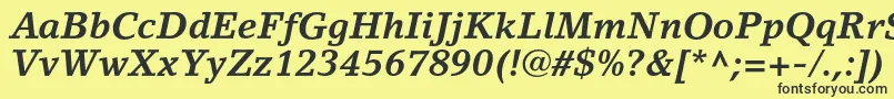 LinoletterstdBolditalic Font – Black Fonts on Yellow Background
