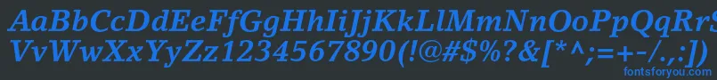 LinoletterstdBolditalic Font – Blue Fonts on Black Background