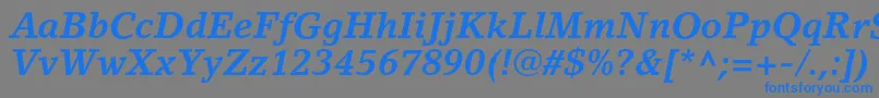 LinoletterstdBolditalic Font – Blue Fonts on Gray Background
