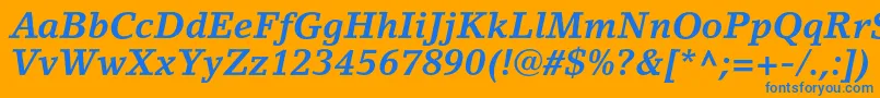 LinoletterstdBolditalic Font – Blue Fonts on Orange Background