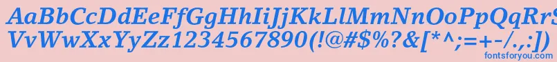 LinoletterstdBolditalic Font – Blue Fonts on Pink Background
