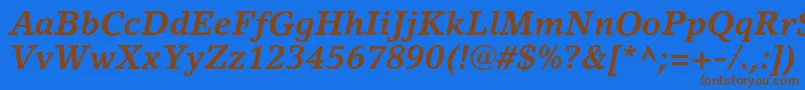 LinoletterstdBolditalic Font – Brown Fonts on Blue Background