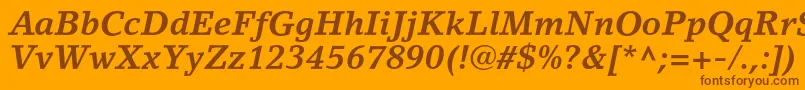 LinoletterstdBolditalic Font – Brown Fonts on Orange Background