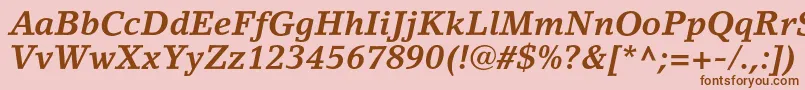LinoletterstdBolditalic Font – Brown Fonts on Pink Background