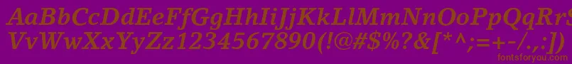 LinoletterstdBolditalic Font – Brown Fonts on Purple Background