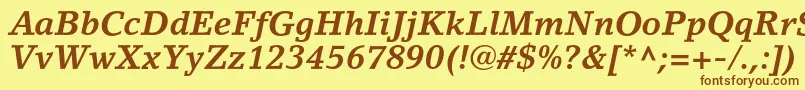 LinoletterstdBolditalic Font – Brown Fonts on Yellow Background