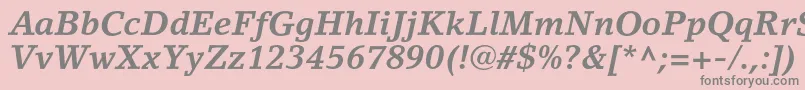 LinoletterstdBolditalic Font – Gray Fonts on Pink Background