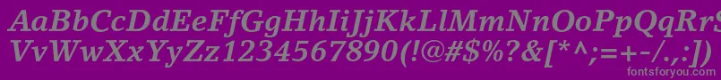 LinoletterstdBolditalic Font – Gray Fonts on Purple Background