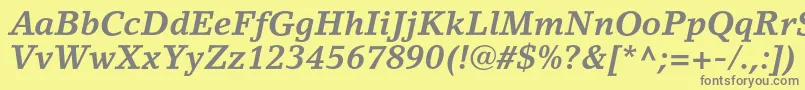 LinoletterstdBolditalic Font – Gray Fonts on Yellow Background