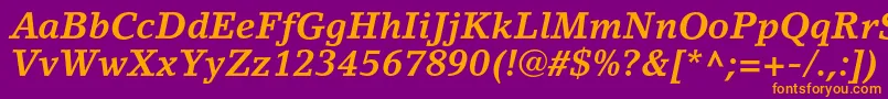 LinoletterstdBolditalic Font – Orange Fonts on Purple Background