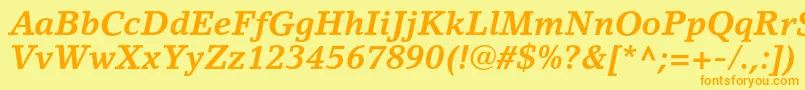 LinoletterstdBolditalic Font – Orange Fonts on Yellow Background