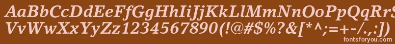 LinoletterstdBolditalic Font – Pink Fonts on Brown Background