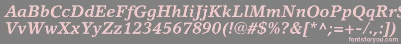 Police LinoletterstdBolditalic – polices roses sur fond gris