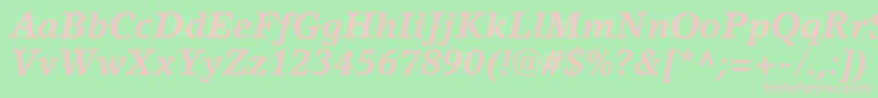 LinoletterstdBolditalic Font – Pink Fonts on Green Background