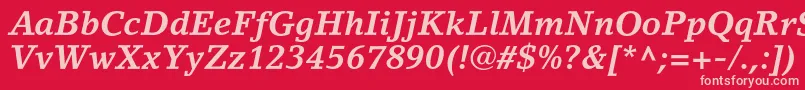 LinoletterstdBolditalic Font – Pink Fonts on Red Background