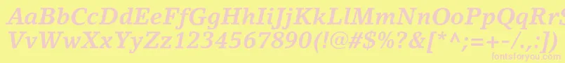 LinoletterstdBolditalic Font – Pink Fonts on Yellow Background