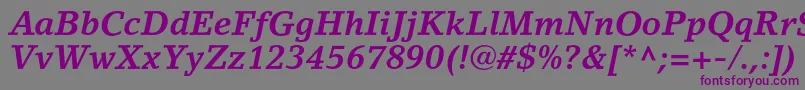 LinoletterstdBolditalic Font – Purple Fonts on Gray Background